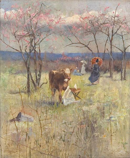 Charles conder An Early Taste for Literature, oil painting image